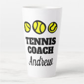 Groot latte mok cadeau voor tennisinstructeur (Voorkant)