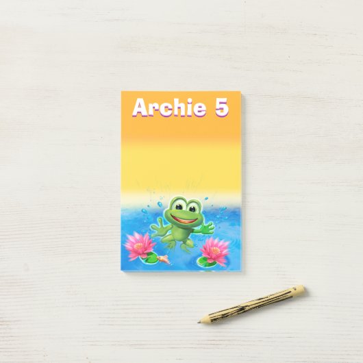 Groot Leaping Frog Custom Note-blok Post-it® Notes (Op bureau)