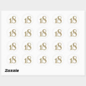 GROOT LEEFTIJDSNUMMER modern 18 gouden glitter Ronde Sticker (Vel)