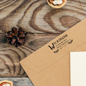 Groot Letter- en Greenery-adres voor laatste naam  Rubberstempel