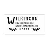 Groot Letter- en Greenery-adres voor laatste naam Rubberstempel (Afrduk)