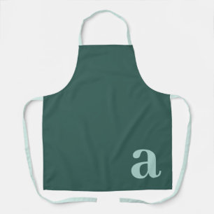 Groot Letter Monogram Donker Tealblauw Minimalisti Schort