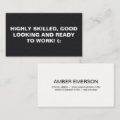 Groot lettertype | Damask zwart patroonprint Visitekaartje (Voorkant / Achterkant)