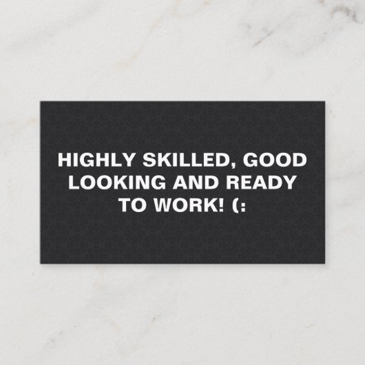 Groot lettertype | Damask zwart patroonprint Visitekaartje (Voorkant)