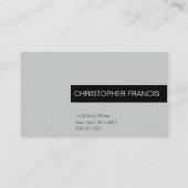 Groot lettertype, eenvoudig te lezen zwart visitek visitekaartje (Achterkant)