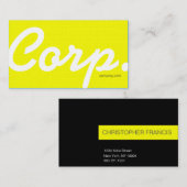 Groot lettertype, gemakkelijk leesbaar geel visite visitekaartje (Voorkant / Achterkant)