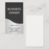 Groot lettertype metaalachtig en zwart koolstofvez visitekaartje (Voorkant / Achterkant)