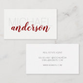 Groot lettertype | Red Script Professional Visitekaartje (Voorkant / Achterkant)