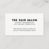 Groot lettertype | Schaar en kam Visitekaartje (Achterkant)