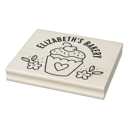 Groot leuk zelfgemaakt bakkerij logo cupcake rubberstempel