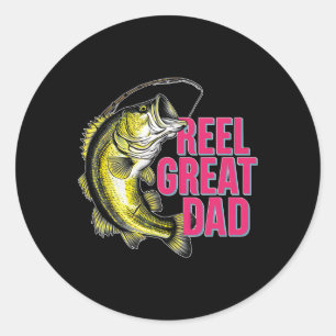Groot leuke vader grappig leuk Byss vissen visser Ronde Sticker