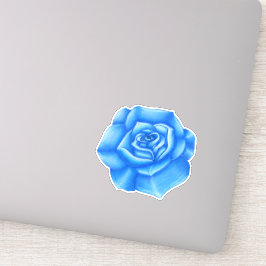 Groot  Levendig Blauw Roos wit Hoogtepunten Sticker