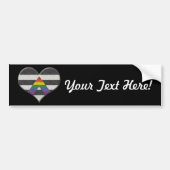 Groot LGBT Ally Pride vlag gekleurd hart met ace Bumpersticker (Voorkant)