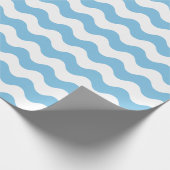 Groot lichtblauw en wit golven die papier verpakke (Hoek)