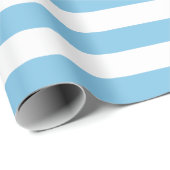 Groot lichtblauw en wit strookpapier cadeaupapier (Rol Hoek)