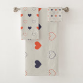 Groot - Lieve harten / oranje crème donker Bad Handdoek (Insitu)