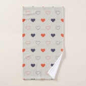 Groot - Lieve harten / oranje crème donker Bad Handdoek (Handdoek)