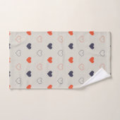 Groot - Lieve harten / oranje crème donker Bad Handdoek (Handdoek)
