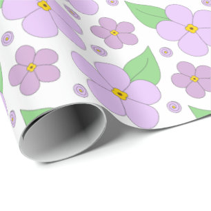 Groot Lila bloemenpatroonpapier Cadeaupapier