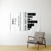 Groot logo en achtergrond voor sociale media wandkleed (In Situ (horizontaal))