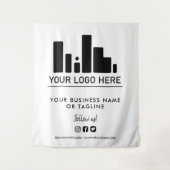 Groot logo en achtergrond voor sociale media wandkleed (Voorkant)