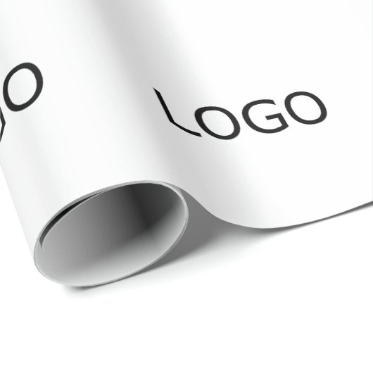 Groot logo zakelijk bedrijf wit inpakpapier (Rol Hoek)