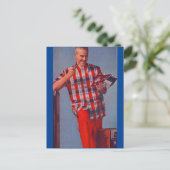 groot man in rood en gif briefkaart (Staand voorkant)