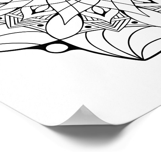 Groot Mandala Poster naar kleur (Hoek)