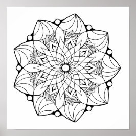 Groot Mandala Poster naar kleur