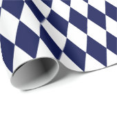 Groot marineblauw en wit Harlequin-omslagpapier Cadeaupapier (Rol Hoek)