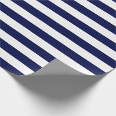 Groot marineblauw- en witstrippapier cadeaupapier (Hoek)