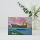 Groot meer monster vissen briefkaart (Staand voorkant)