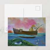 Groot meer monster vissen briefkaart (Voorkant / Achterkant)