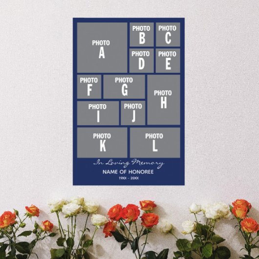 Groot memorium fotocollage met jouw foto's poster