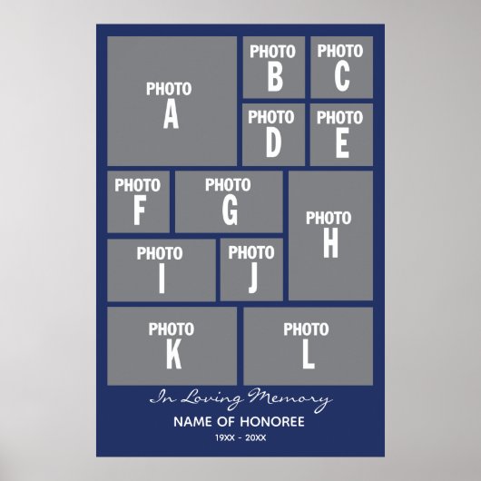 Groot memorium fotocollage met jouw foto's poster (Voorkant)