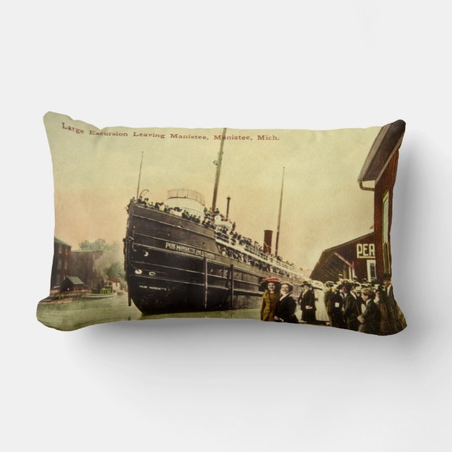 Groot Meren excursieschip in Manistee Michigan Kussen (Voorkant)