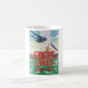 Groot Meren vintage reisposter. Koffiemok