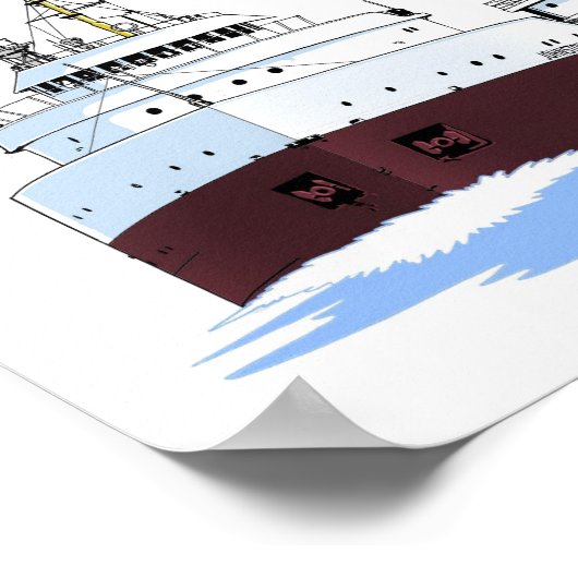 Groot Meren vrachtschip Johnston (zoals gebouwd) Poster (Hoek)