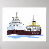 Groot Meren vrachtschip Johnston (zoals gebouwd) Poster (Voorkant)