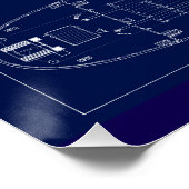 Groot Meren Vrachtschip Lake Fernando Blauwdruk Perfect Poster (Hoek)