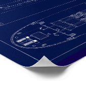 Groot Meren Vrachtschip Lake Fernando Blauwdruk Poster (Hoek)