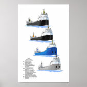 Groot Meren vrachtschip Manitoba geschiedenis post Poster (Voorkant)
