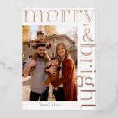 groot merry & bright met modern ontwerp folie feestdagenkaart (Voorkant)