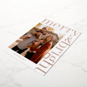 groot merry & bright met modern ontwerp folie feestdagenkaart (Gedraaid)