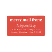 Groot Merry Christmas-adreslabel Etiket (Voorkant)