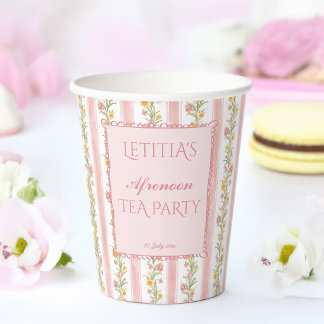 Groot millennial theepartij baby shower monogram papieren bekers