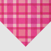 Groot modern geruite, fuchsia roze & koraalrood tissuepapier (Detail)