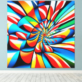 Groot modern kleurrijk patroon canvas afdruk (Insitu (Houten vloer))