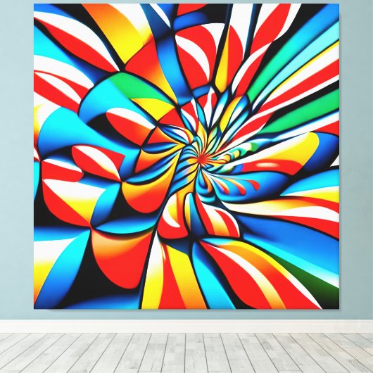 Groot modern kleurrijk patroon canvas afdruk (Insitu (Houten vloer))