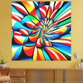 Groot modern kleurrijk patroon canvas afdruk (Insitu (Woonkamer))